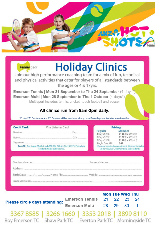 Spring Holiday Clinics!