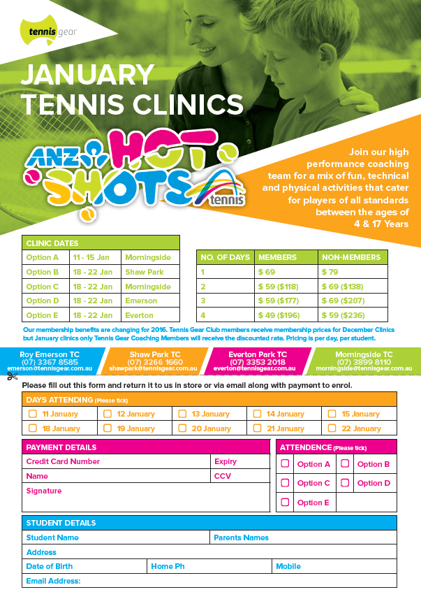 January Tennis Clinics 2016